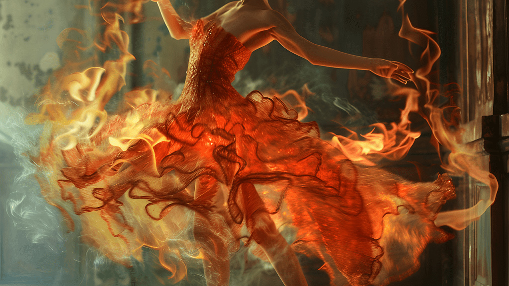 https://pixabay.com/illustrations/ai-generated-woman-fire-heat-dress-8703000/