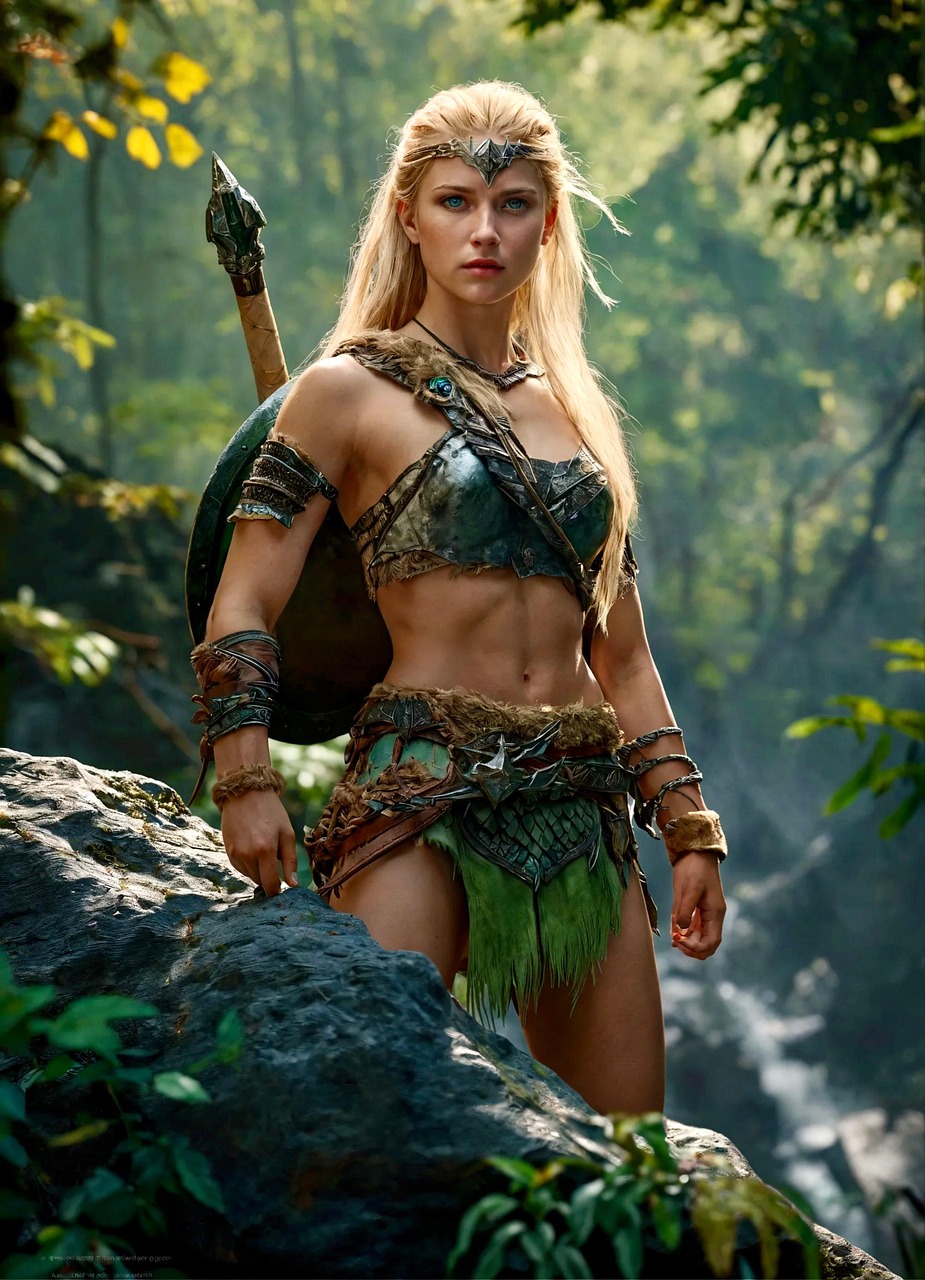 https://pixabay.com/illustrations/ai-generated-amazon-warrior-rock-8664693/