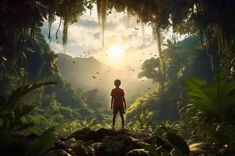 https://pixabay.com/illustrations/boy-status-alone-jungle-generated-8166663/