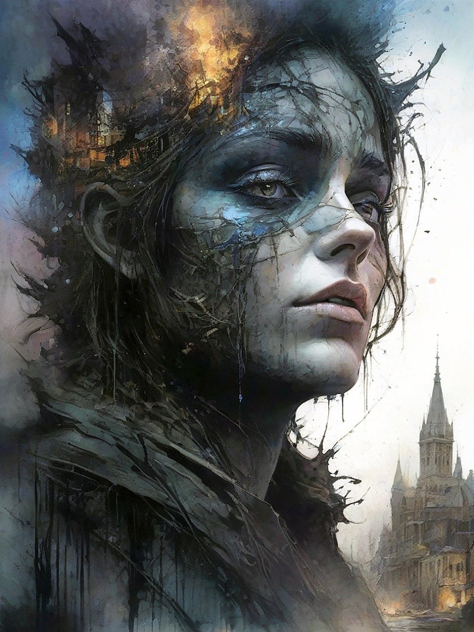 https://pixabay.com/illustrations/ai-generated-woman-landscape-sad-8455022/