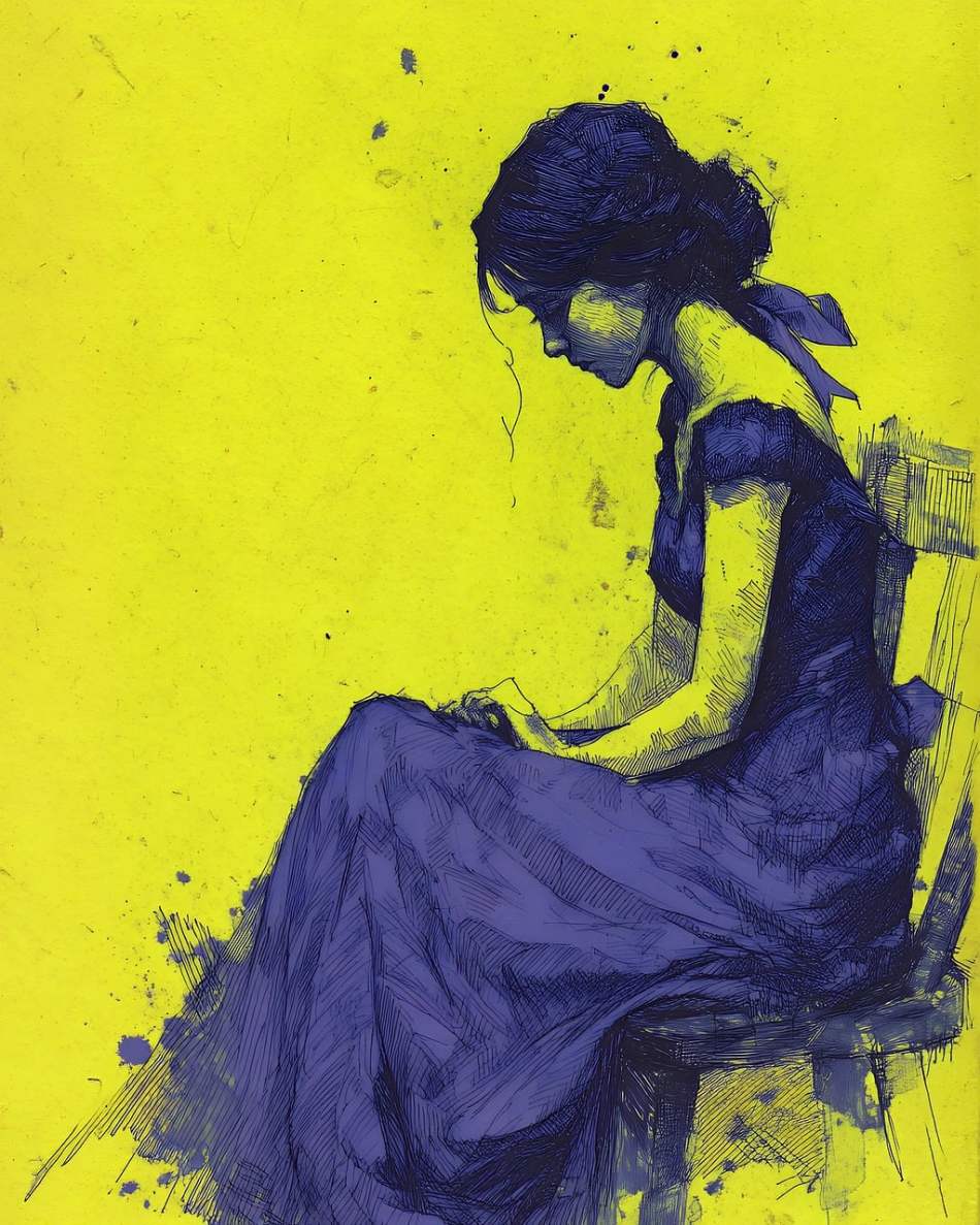 https://pixabay.com/illustrations/woman-chair-sit-yellow-background-10160977/