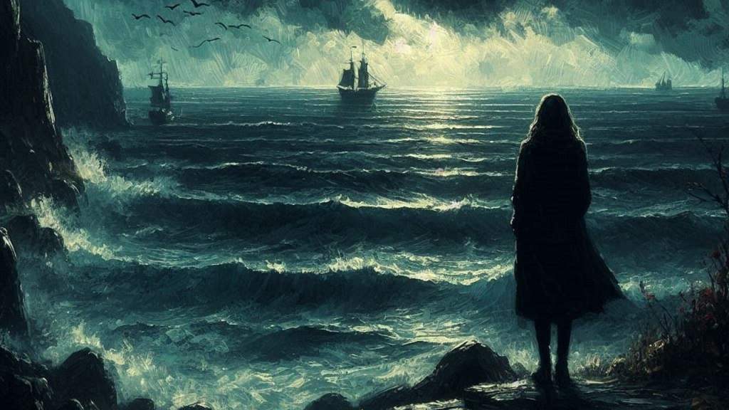 https://pixabay.com/illustrations/painting-paint-dark-woman-sea-9344793/